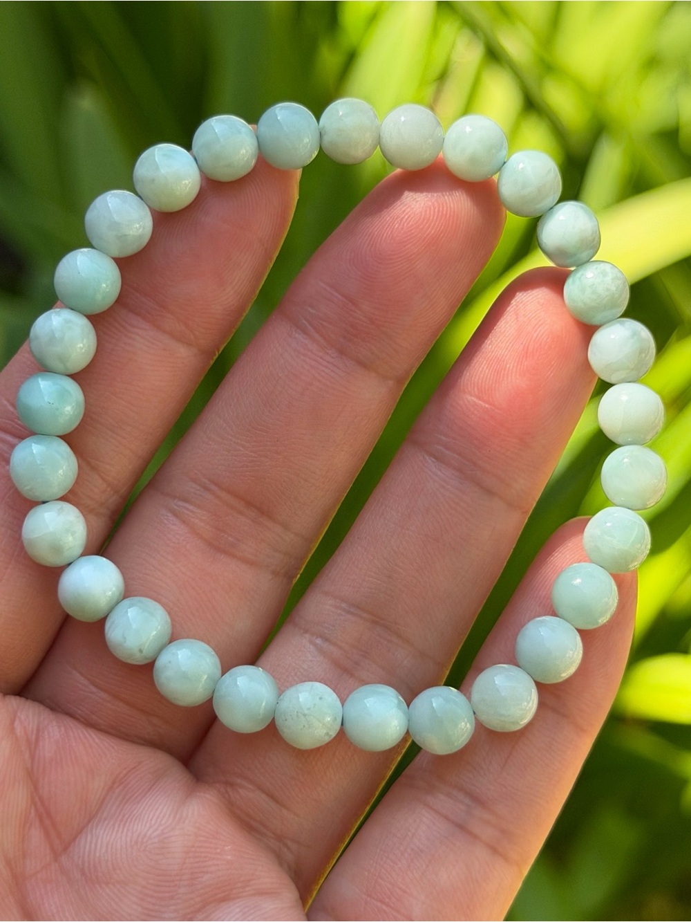6.5mm Dainty Natrual Larimar Stretch Bracelet 2518 - Picture 6 of 8